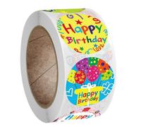 OHPHCALL Pegatinas de Cumpleaños Adhesivas Creativas y Fáciles de Despegar en Rollo de Cobre de 500 Piezas para Decoración Festiva y Regalos de Cumpleaños