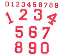 OHPHCALL Pegatinas Numéricas Adhesivas para Camisetas de Fútbol, Juego 2 Sets 20 Piezas, Números 0-9, DIY para Ropa y Bolsos, Rojo, Multiusos para Decoración y Reparación de Prendas