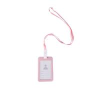 OHPHCALL Porta Tarjetas de Identificación Cordón Rosa de Plástico, Cubierta Transparente para Fácil Inserción y Visibilidad, Adecuado para Trabajo y Escuela