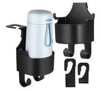 OHPHCALL Portavasos para Coche Asiento Trasero 2 Unidades Color Negro Gancho Multifuncional para Botellas y Accesorios Organizador de Bebidas Auto Respaldo