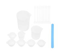 OHPHCALL Set de 19 Piezas Taza Medidora de Epoxi Cristalino y Agitador de Silicona, Vaso Mezclador Fácil de Limpiar y Antiadherente para Proyectos DIY Reutilizable