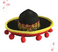 OHPHCALL Sombrero para Mascota Estilo Mexicano Mini 2 Piezas, Divertido y Cómodo, Tejido en Tela para Perros Pequeños en Fiestas de Fin de Semana
