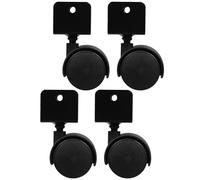 OHPHCALL Soporte de abrazadera en U para muebles de 1.5 pulgadas, ruedas pequeñas giratorias, metal y plástico, 4 piezas, para sillas y tocadores en hogar y jardín