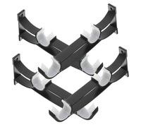 OHPHCALL Soportes Dobles para Barra de Cortina Romana, 4 Piezas, Aleación de Aluminio, Acabado Negro Mate, para Montaje Lateral y Techo, Uso en Hogar y Decoración, Soporte Central Tensión