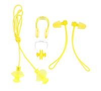 OHPHCALL Tapones Oídos para Nadar y Pinza Nasal, Juego de 4 Piezas de Pvc Amarillo, Cómodo y Ajustable, para Adultos y Niños, Protección Acuática para Natación y Actividades Agua