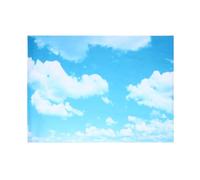OHPHCALL Telón de Fondo de Moda Patrón Clásico de Nubes Claras y Firmamento Azul, Mantel Decorativo de Dacron Fácil de Limpiar y Que No Se Desvanece para Fiesta y Fotografía