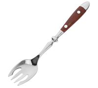 OHPHCALL Tenedor de Ensalada Mango de Madera Ergonómico de Acero Inoxidable 430 Multifunción para Reuniones Familiares y Festivales