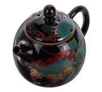 OHPHCALL Tetera de Cerámica Vintage Portátil para Campamento Diseño Multifuncional, Estilo Retro y Estética Clásica, Adecuado para Preparar Té de Hojas Sueltas en Exteriores