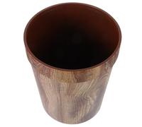 OHPHCALL Vintage Trash Can Woodgrain Brown Plastic Wastebasket for Household Kitchen Bedroom Living Room Hotel Space-Saving Easy to Use