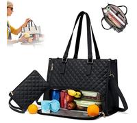 Ohphnt 2 In 1 Tote Bag Lunch Bag Combo,Lunch Tote Bags for Women,Work Bag with Lunch Compartment,Handbag with Lunch Compartment,Laptop Lunch Bag Combo, Bag Handbag for Business, Office