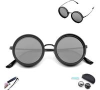 Ohphnt Adjustable Polarized Sunglasses With Built-in Nd Filter - 1-9 Gears Tint Control Round Lens for Men