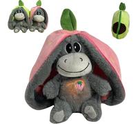 Ohphnt Burro Peluche Que Respiras, Peluche Que Respira para Ansiedad,Burro Antiestrés Dormir, Muñeco para Aliviar La Ansiedad, Relajante para Niños Y Adultos con Sonidos Y Luces-B