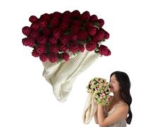 Ohphnt Flower Blanket,DIY Handmade Rose Blanket,genérico Bouquet Crochet,Crochet Flowers Rose Bouquet Handmade, Soft and Lightweight Flower Knitted Throw Blankets (A)