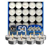 Ohr Candles Velas de Té - Paquete de 50 Velas de Té sin Perfume - Velas de Larga Duración 4 h - Velas Blancas en Taza Aluminio