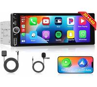 Ohradio 2+64GB Android 15 Radio Coche 1 DIN con GPS CarPlay Inalámbrico y Android Auto Iinalámbrico, Radio de Coche Manos Libres Bluetooth con 6,9" Pantalla Táctil 1 DIN con RDS FM WiFi Mic