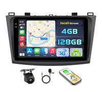 Ohradio 4+128G Radio Coche Android 15 para Mazda 3 2009-2013 con Carplay Android Auto Inalambrico, Incell Pantalla táctil de 9 Pulgadas con BT/GPS/WiFi/FM/RDS+Cámara Trasera+Mic