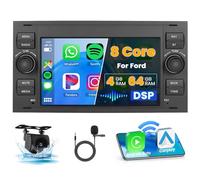 Ohradio 8 Core/4+64G/DSP Android 15 Radio Coche para Ford Transit Fiesta Focus Galaxy Fusion Kuga C-MAX S-MAX Connect con CarPlay Android Auto Wireless, 7" Pantalla Táctil GPS WiFi RDS FM BT+Cám+Mic