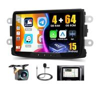 Ohradio 8 Núcleos/4G+64G/DSP Android 15 Radio Coche para Renault Dacia Duster Dacia Sandero Dacia Logan Dacia Dokker con CarPlay Android Auto Wireless, 8" Pantalla Táctil GPS WiFi RDS FM BT+Cám+Mic