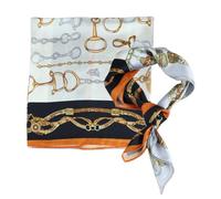 OHREN 1 Pack Pañuelos Satén Cuadrados Grandes Pelo Accesorios Seda de Playa Estampado Clásico para Mujer Cuello