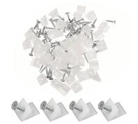 OHREN 100 piezas Cuñas para cajones desfondados,Conectores de panel trasero,Bases combadas,Soporte de fijación,Estabilizadores con tornillos para durchhängende Schubladen y muebles (Blanco)