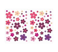 OHREN 2 piezas Pegatinas de Flores Impermeables,Coche Adhesivas Auto Hippie,Florales de Verano,Pegatinas Bicicleta,Decoración para VW Bulli California,Portátil y Teléfonos Móviles