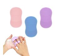 OHREN 3 PCS Cepillo de Limpieza Facial de Silicona, Limpiador Facial Manual, Exfoliante y Masajeador, Eliminador de Puntos Negros y Acné, Limpieza Profunda para el Cuidado de la Piel (Azul+Rosa+Lila)