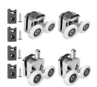 OHREN 4 piezas repuestos para ducha, superior e inferior, rodillos para puertas de ducha, ruedas para mamparas de ducha corredera, rueda mampara ducha para vidrio de 4-6mm (23 mm de diámetro)