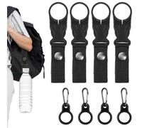 OHREN 8 PCS Porta Botellas con Correa, Set de Mosquetones para Botellas, Clips de Nylon para Botellas, Hebilla para Botellas de Agua, Gancho para Botellas de Agua (Negro)