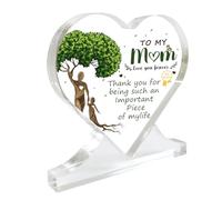 OHREN Adorno Creativo árbol de la Vida y Amor, 1 Pieza, acrílico en Forma de corazón, decoración para el hogar, mamá Hija o Hijo, cumpleaños para Madre, el Día de la Madre o de la Mujer, Regalos
