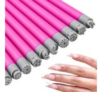 OHREN Juego de 10 bolígrafos para arte de uñas, herramientas portátiles de estampado de uñas de secado rápido con punta fina, kit de diseño de uñas para niñas y mujeres