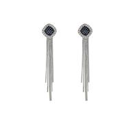 Ohrhänger Aus Sterlingsilber Für Damen Lange Kristallblumen-Quasten-Tropfen-Ohrringe für Frauen und Mädchen, Zirkonia, glänzende Rose, Kamelie, Fransenkette, Herren Diamantohrstecker, Einheitsgröße