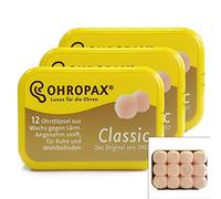 Ohropax Classic Tapones para los oídos - 12 tapones para los oídos (3 paquetes (18 pares)