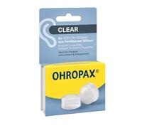 OHROPAX Tapones transparentes para los oídos, de silicona moldeable, de perfil ultra bajo, adecuados para todos los oídos, clasificación de aislamiento acústico SNR 23 dB, para ocio, estudio o