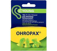 OHROPAX Young - Tapones para oídos con canales auditivos más pequeños - Tapones de espuma suave - Aislamiento acústico SNR 35 dB - Ideal para descanso, concentración y ocio - 10 unidades