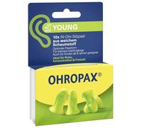 OHROPAX Young - Tapones para oídos con canales auditivos más pequeños - Tapones de espuma suave - Aislamiento acústico SNR 35 dB - Ideal para descanso, concentración y ocio - 10 unidades