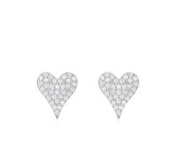 Ohrring Set Silber, Damen Ohrringe Elegant Herz mit Zirkonia 925 Silber Mama Geschenk