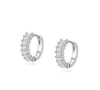 Ohrringe Boho, Silber Ohrringe Creolen Groß Rund mit Zirkonia 925 Silber Geschenk Beste Freundin Geburtstag