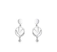 Ohrringe Boho Vintage, Ohrringe Hängend Silber Groß Rund mit Zirkonia 925 Silber Geschenk Hochzeitstag