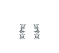 Ohrringe Damen Modeschmuck, Ohrringe Boho Silber Geometrisch mit Zirkonia 925 Silber Jahrestag Geschenk