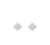 Ohrringe Damen Silber, Ohrringe Hochzeitsgast Quadrat mit Zirkonia 925 Silber Geschenk 18 Geburtstag Mädchen