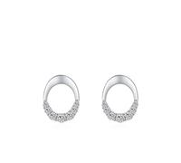 Ohrringe Damen Urlaub, Ohrringe Silber Vintage Hohles Oval mit Zirkonia 925 Silber Beste Freundin Geschenke