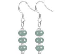 Ohrringe, Jade-Ohrringe Pendientes de jade cuelgan cuentas de linterna nivel Fei Cui pendientes de jade gancho joyería de vacaciones Feng Shui amuleto rico chakra gema piezas de plata pura pendientes