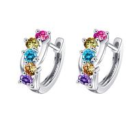 Ohrringe Ostern Silber 925 Bunte Zirkon-Ohrringe für Frauen arbeiten Temperament-Ohrringe funkelnde Ohrringe um Silberne Ohrstecker Für Damen (Plata, Talla única), Einheitsgröße, Cobre, Sin piedra