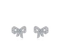 Ohrringe Set 925, Silber Ohrringe Stecker Schleife mit Zirkonia Geschenk 18 Geburtstag Mädchen