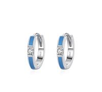 Ohrringe Silber 925 Groß, Creolen Silber Rund mit Zirkonia Geschenk Hochzeitstag