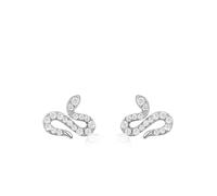 Ohrringe Silber 925 Vintage, Ohrringe Damen Set Silber Schlange mit Rundschliff Weiß Zirkonia