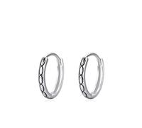Ohrringe Silber Creolen Klein, Ohrring Set Silber 925 Rundes Muster Geschenke für Mama
