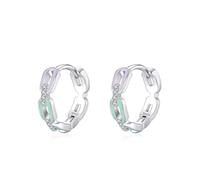 Ohrringe Silber Creolen Set, Süße Ohrringe Geometrische Kette mit Zirkonia 925 Silber