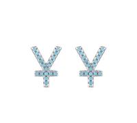 Ohrringe Silber Damen 925, Ohrstecker Damen Sommer Silber Blau Geometrisch mit Türkis