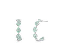Ohrringe Stecker, Damen Ohrringe Silber Grün Geometrisch mit Rundschliff Weiß Zirkonia 925 Silber